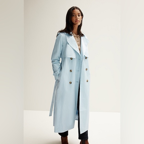 Etcetera Baby Blue Light Trench Coat - Picture 1 of 11